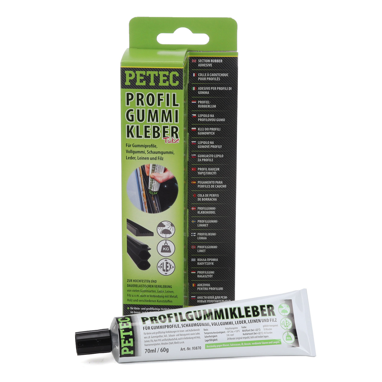 PETEC 93870 Profilgummikleber Gummiklebstoff Kleber Klebstoff 70ml