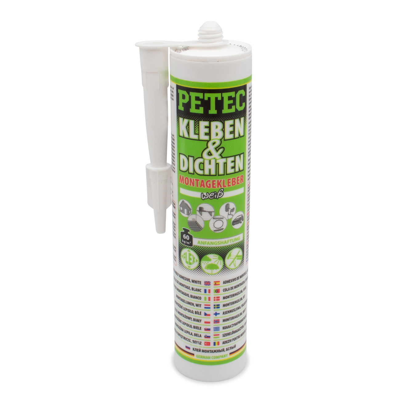 PETEC 94529 Kleben & Dichten Montagekleber Kleber Klebstoff elastisch weiß Kartusche 290ml