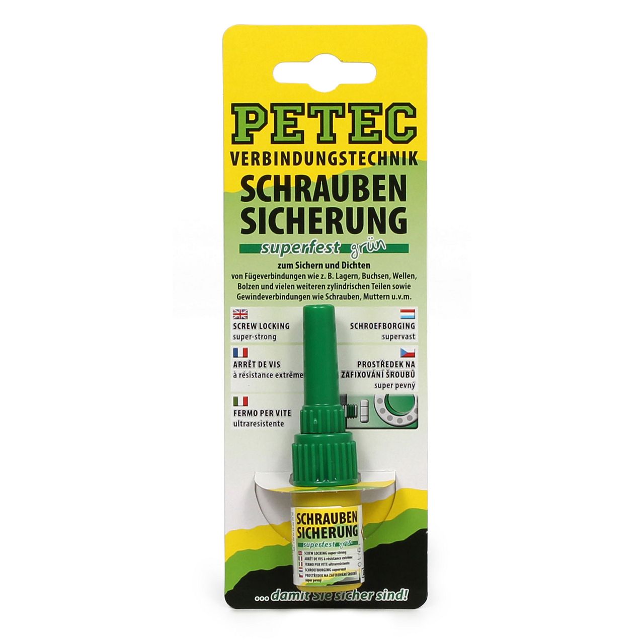 PETEC 93005 Schraubensicherung Superfest Sicherungskleber Klebstoff 5g GRÜN