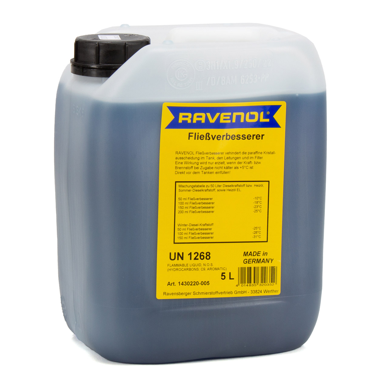 10 Liter RAVENOL 1430220-005 Fließverbesserer 1:1000 Diesel Heizöl Frostschutz Frost Öl