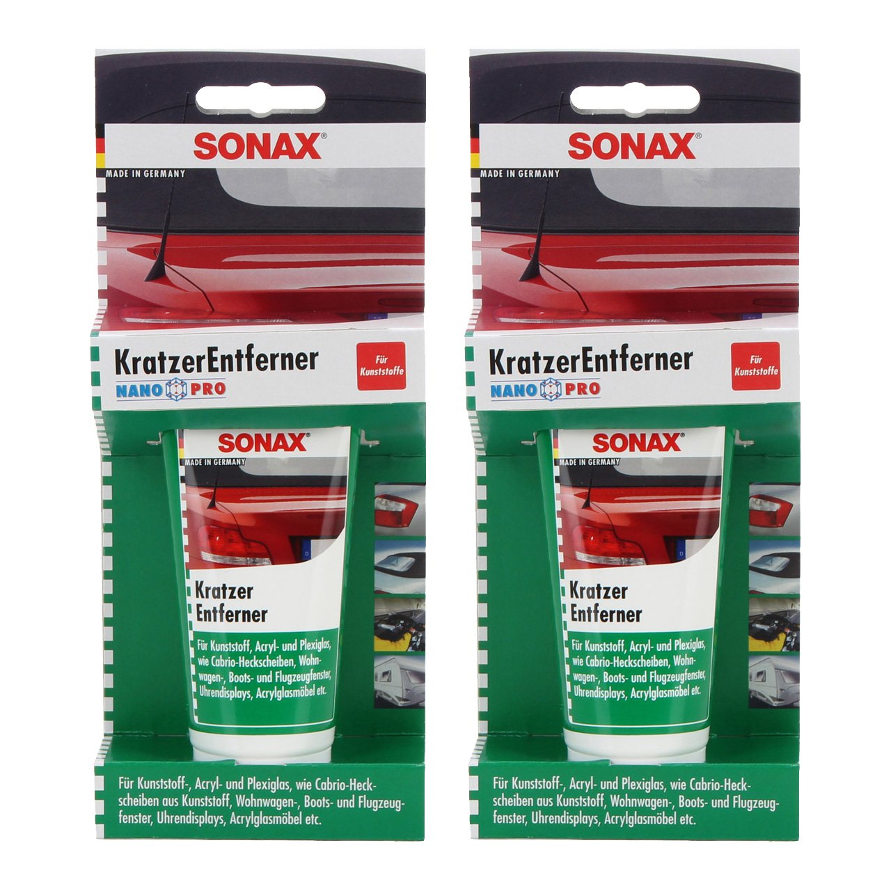 2x 75ml SONAX Kratzerentferner NanoPro für Kunststoff-, Acryl- und Plexiglas