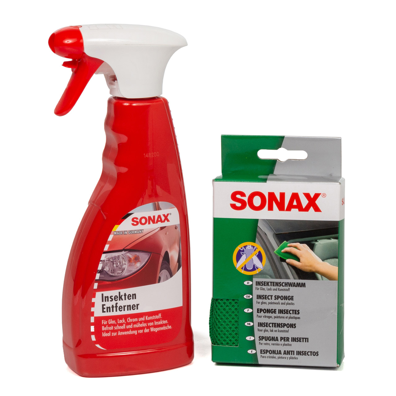 SONAX Insekten Entferner Insektenentferner 500ml + Lack Insektenschwamm Schwamm