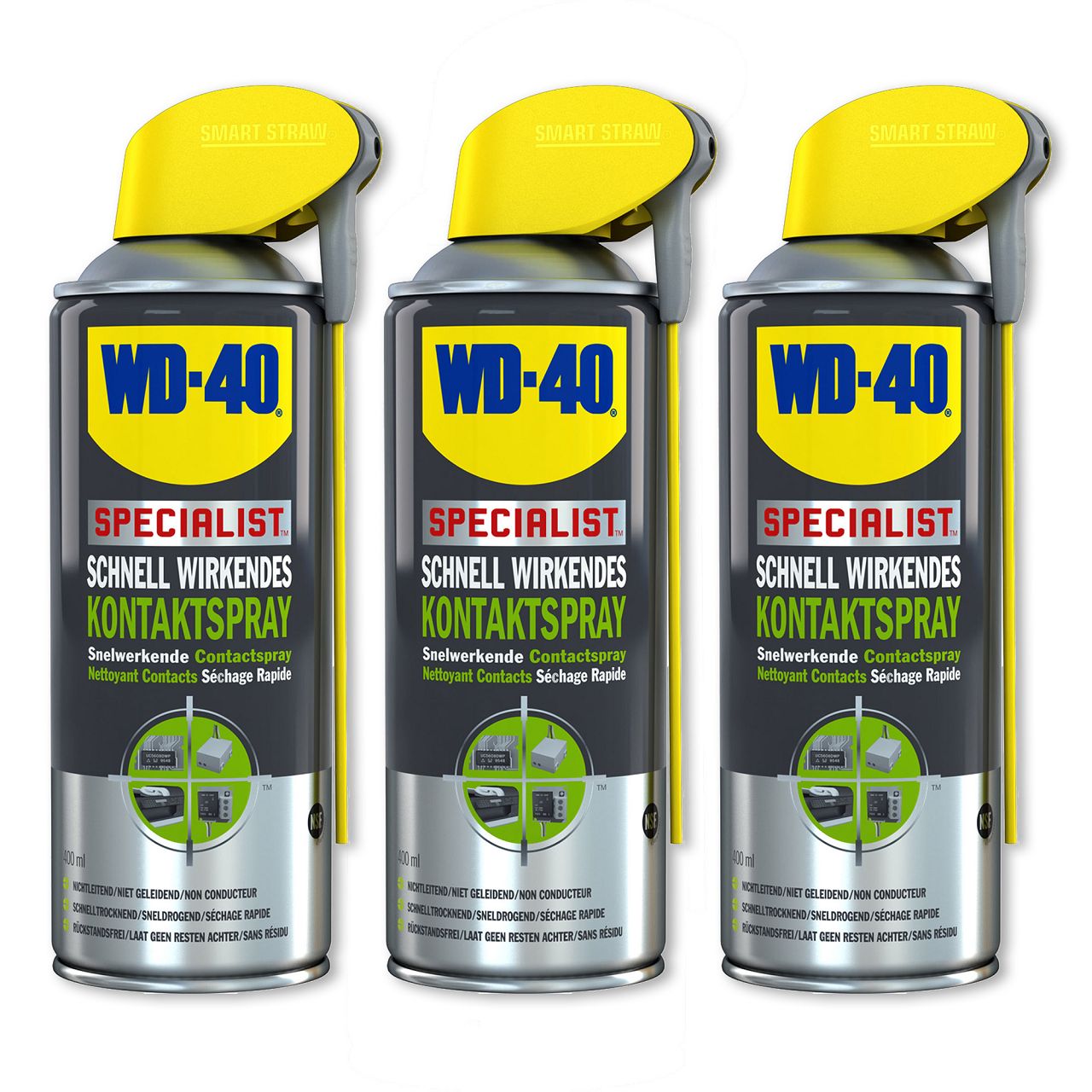 WD-40 SPECIALIST 49368 Kontaktspray Kontaktreiniger Elektronikspray 3x 400ml