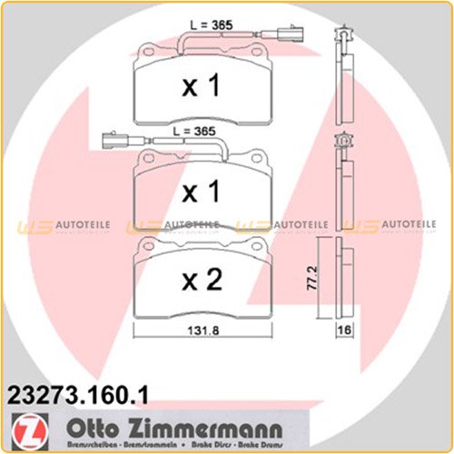ZIMMERMANN Bremsbeläge + Warnkontaktsensor ALFA ROMEO GT (937_) 3.2 GTA 240 PS vorne