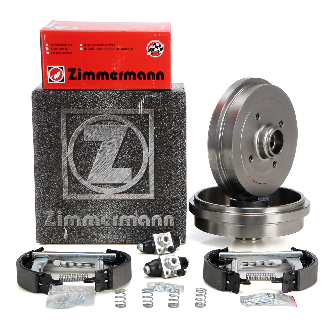 ZIMMERMANN Bremstrommel + Bremsbacken + Radbremszylinder VW Golf 1 2 Polo hinten