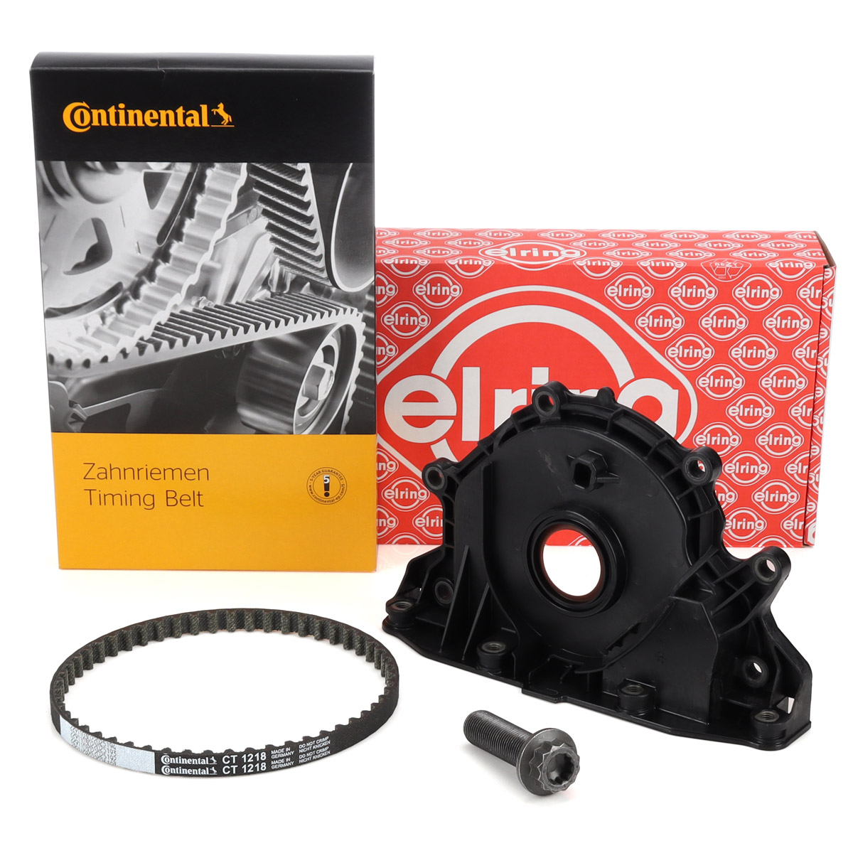 CONTI Zahnriemen Ölpumpe + Schraube + ELRING Wellendichtring für VW Golf 7 1.6/2.0 TDI