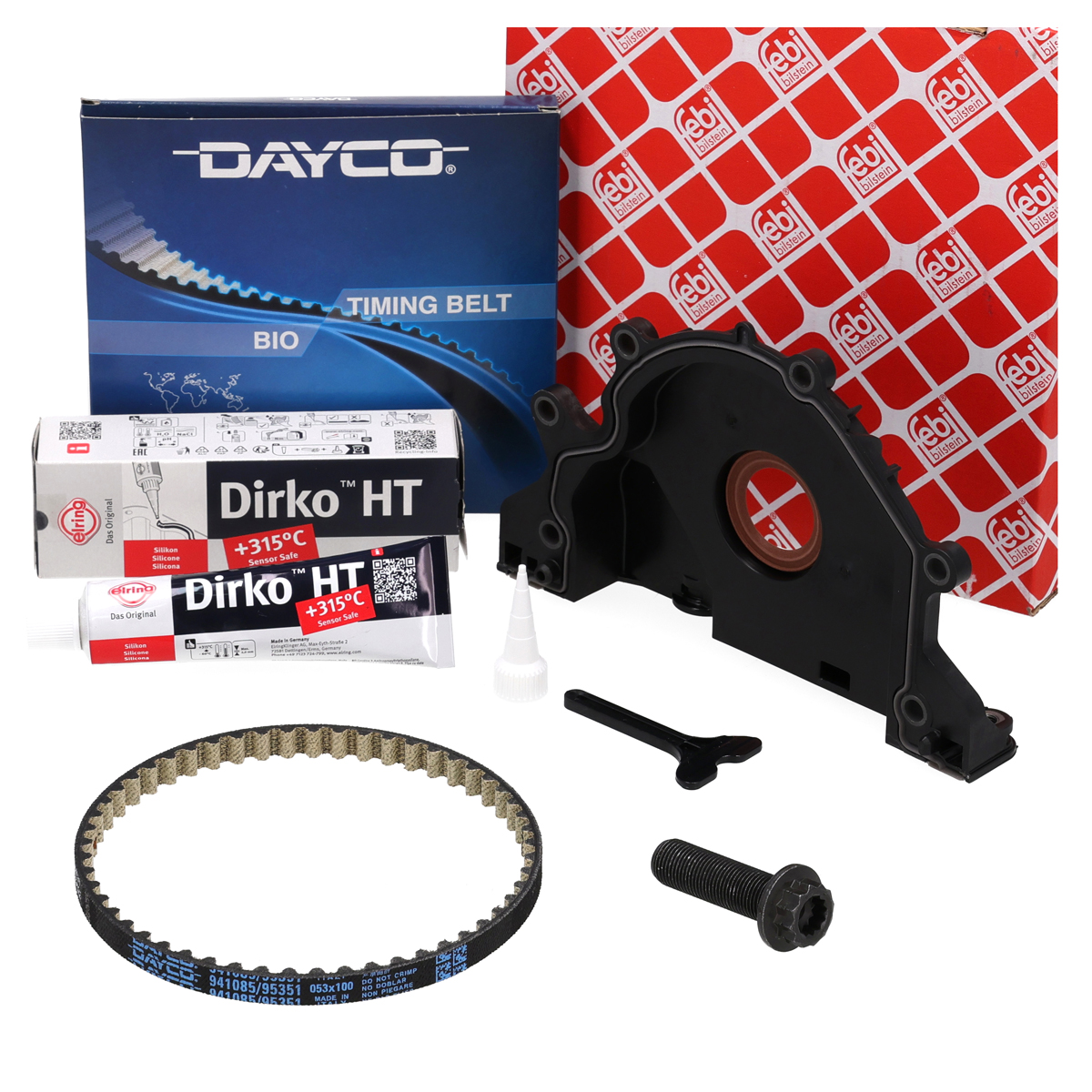 DAYCO Timing Belt Oil Pump + Screw febi Shaft Seal for VW Golf 7, Passat 1.6/2.0 TDI