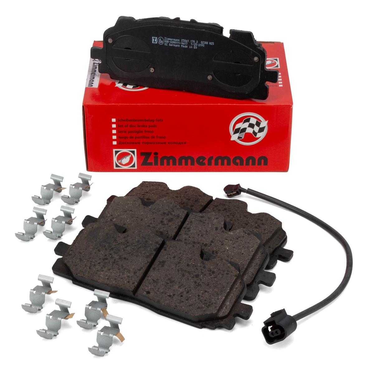 ZIMMERMANN Bremsbel&auml;ge + Warnkontaktsensor f&uuml;r AUDI RS3 8Y RSQ3 CUPRA Formentor VZ5 vorne