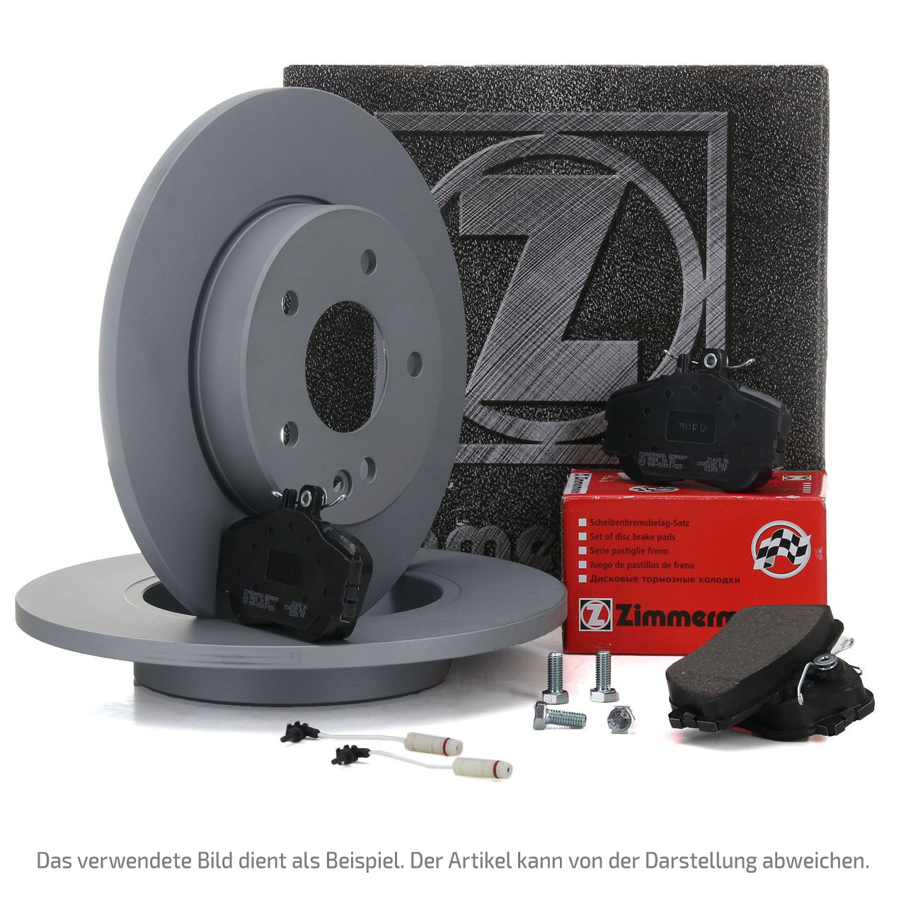 ZIMMERMANN Bremsscheiben + Bel&auml;ge + Wako f&uuml;r MERCEDES 190 W201 E 1.8/2.0 D 2.0/2.5 vorne