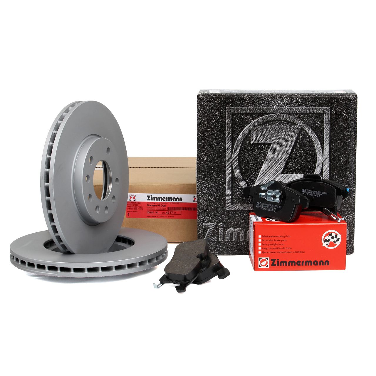 ZIMMERMANN Bremsscheiben + Bel&auml;ge f&uuml;r OPEL Astra H Meriva A B Zafira B vorne