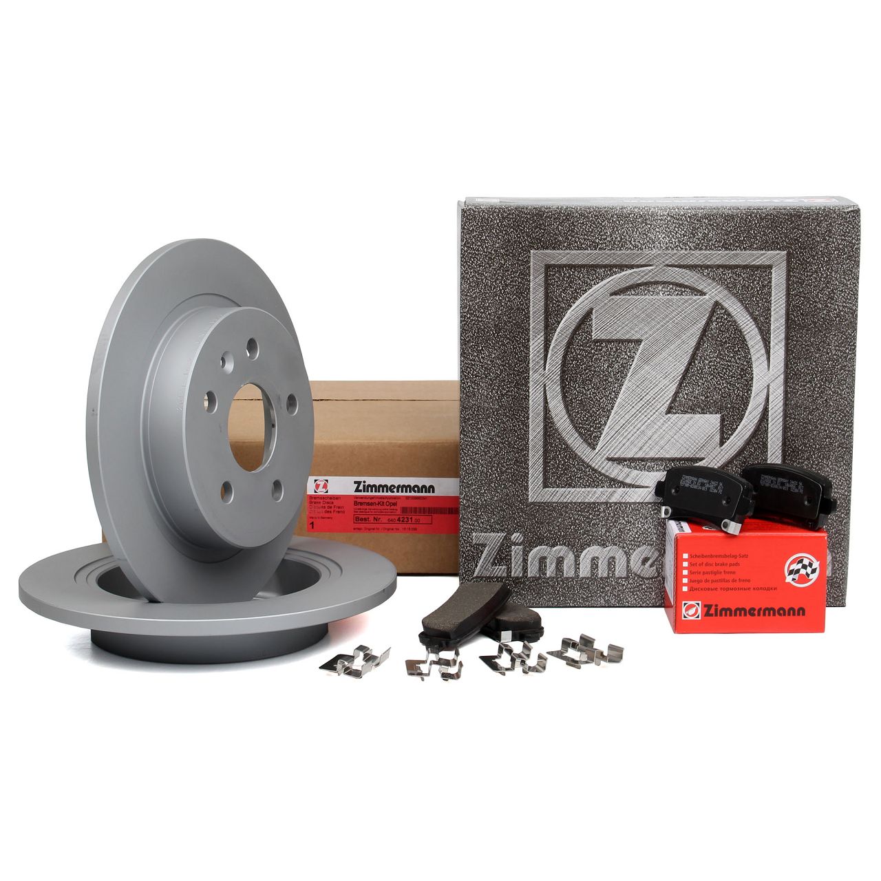 ZIMMERMANN Brake Discs + Pads for OPEL Insignia A and SAAB 9-5 YS3G, 16-inch rear