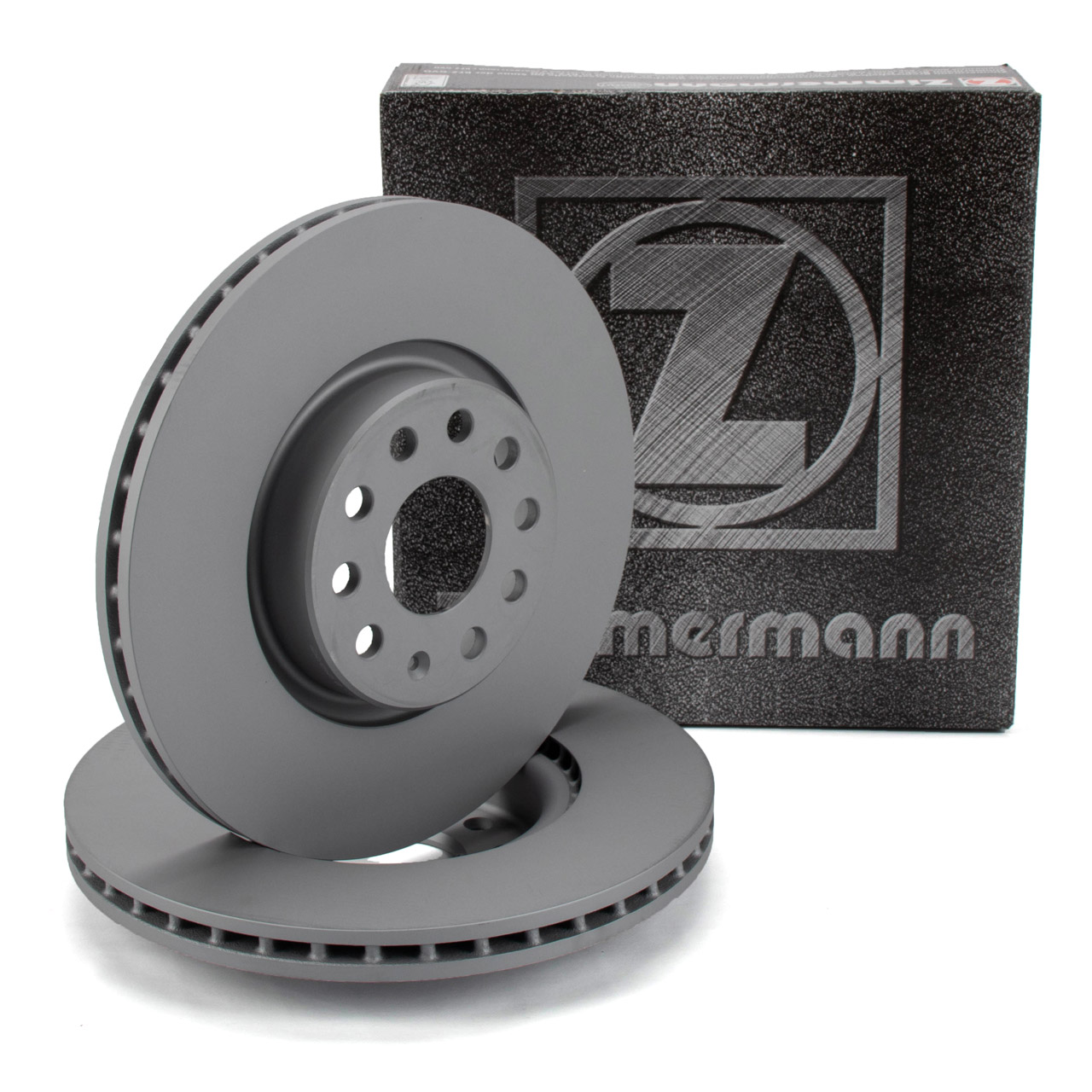 ZIMMERMANN Brake Disc Set for AUDI A1, A3, Q3, SEAT Leon, SKODA Octavia, Golf 5, 6, 7 (Front)