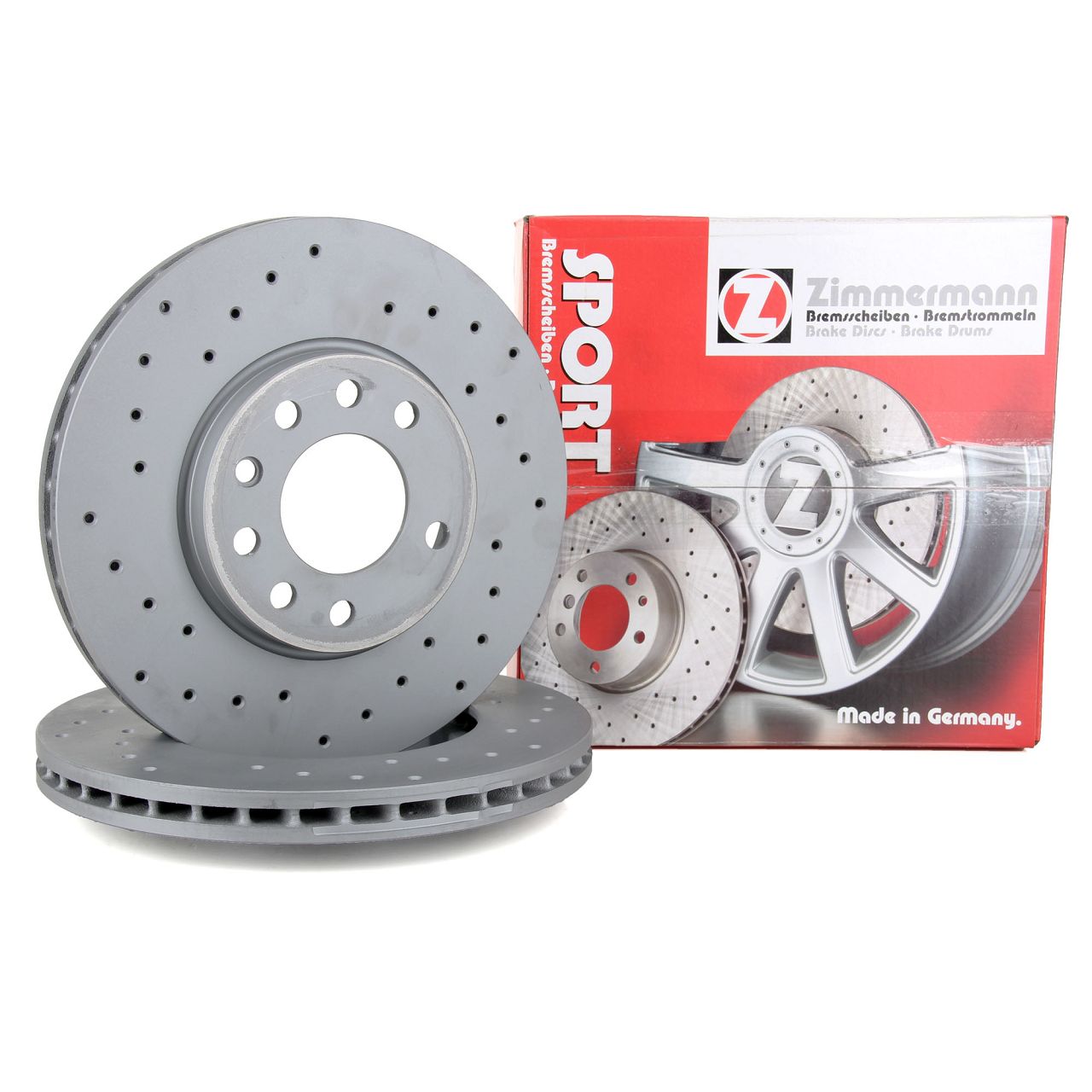 Zimmermann SPORT brake discs for Opel Astra, Combo, Corsa, Meriva, and Zafira (Front)