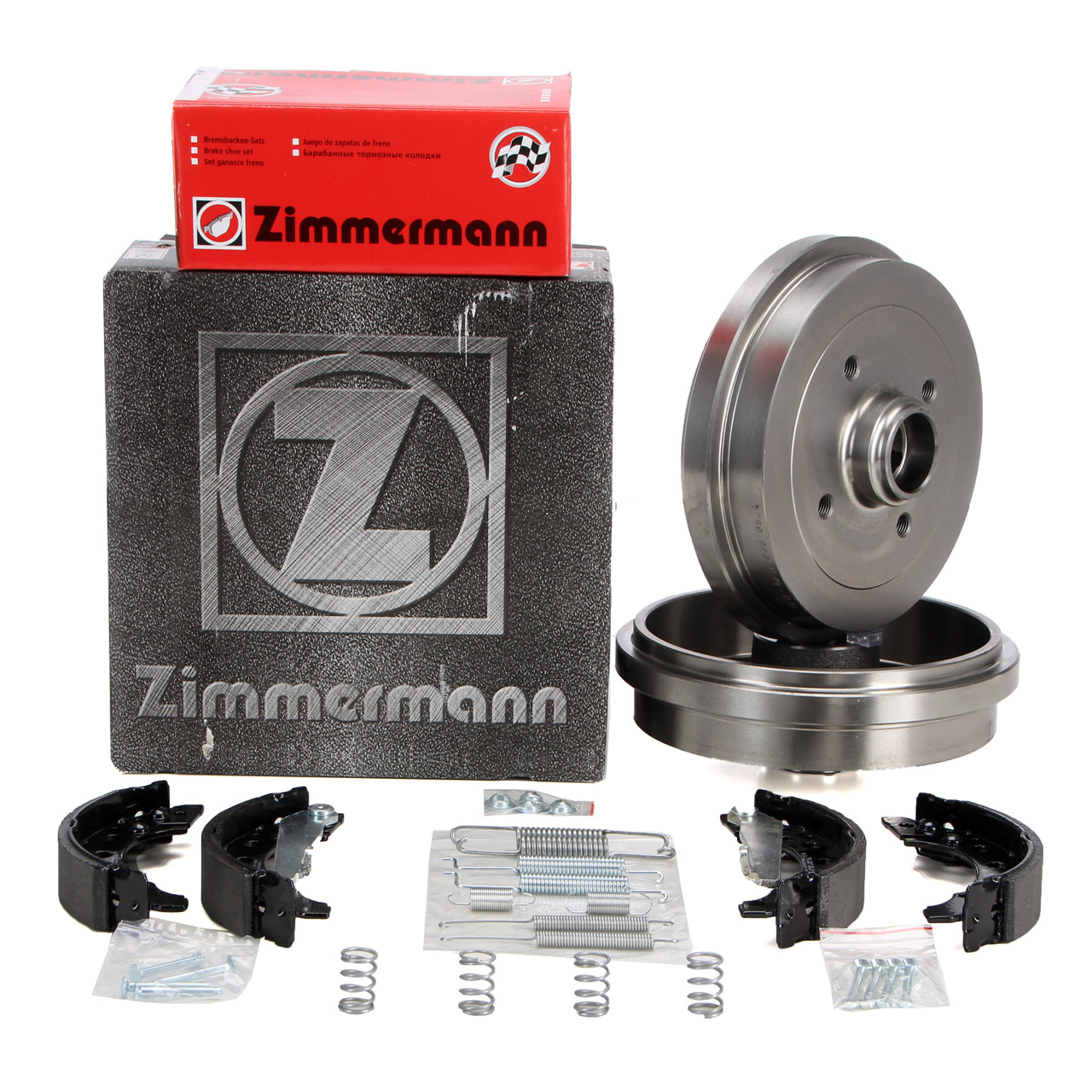 ZIMMERMANN Brake Drums + Brake Shoes for VW Golf 1, 2, Polo 86C, 6N, SEAT Arosa (Rear)