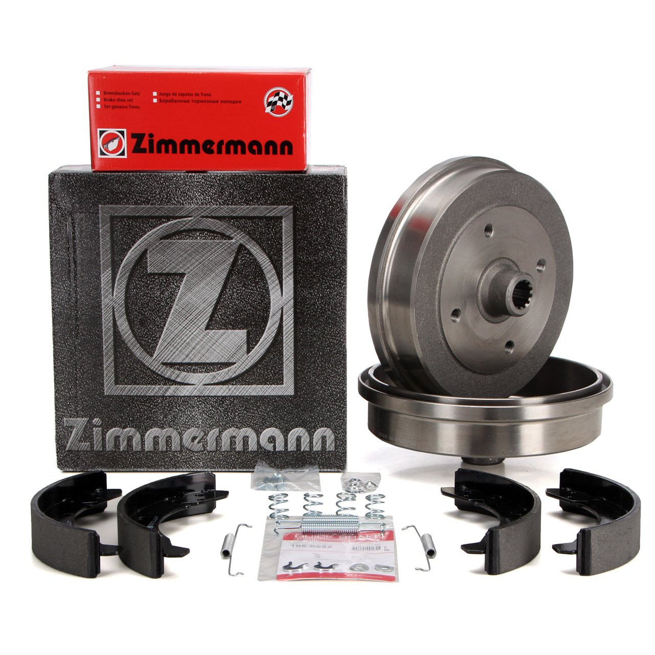 ZIMMERMANN Brake Drums + Brake Shoes for VW Beetle 1200, 1300, 1302, 1303, 1500, 1600 (Rear)