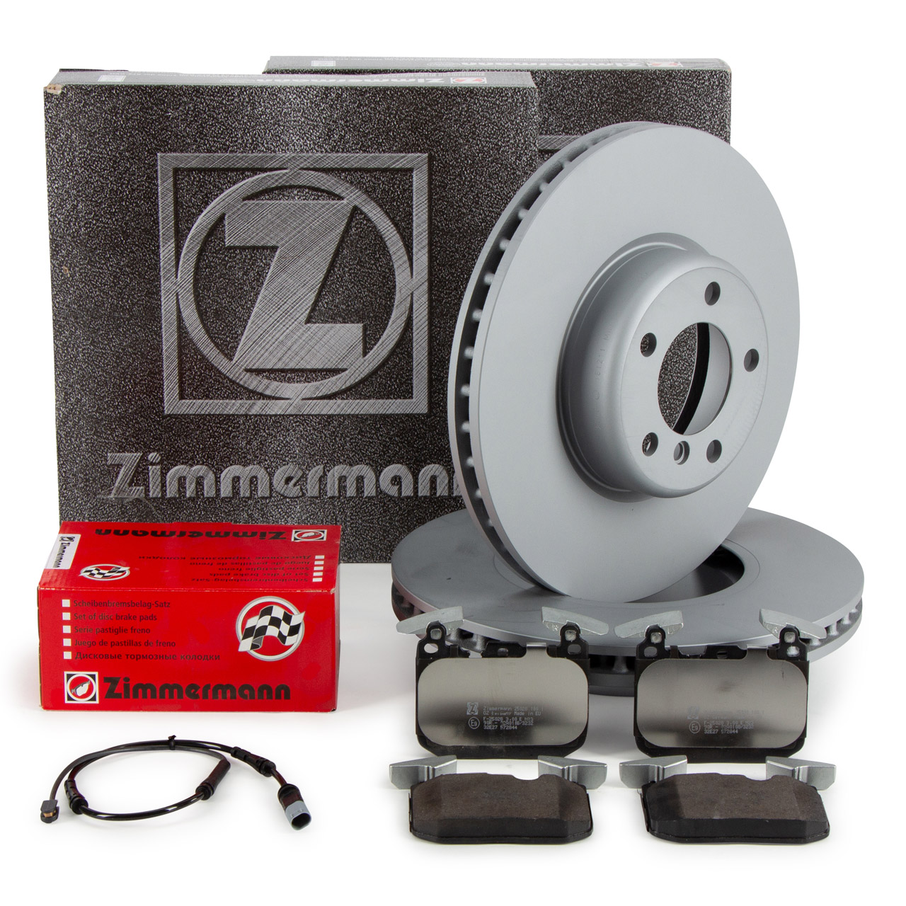 ZIMMERMANN Bremsscheiben + Bremsbel&auml;ge + Sensor f&uuml;r BMW F20 F21 F22 F23 F30-34 vorne