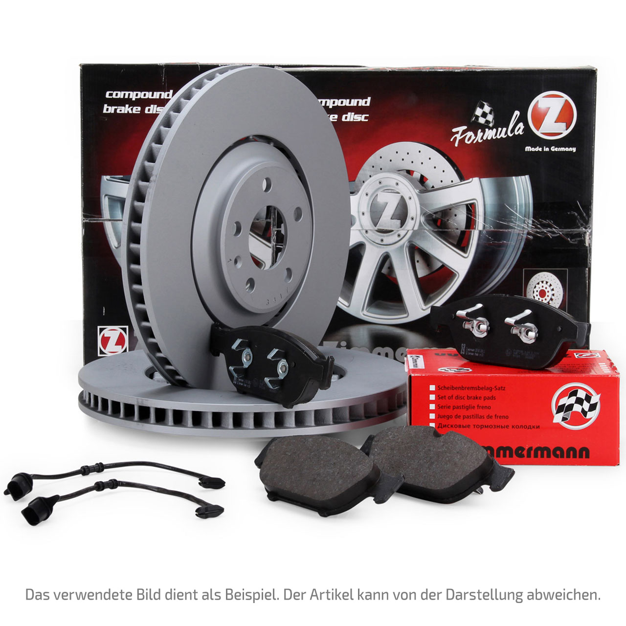 Zimmermann FORMULA Z Bremsscheiben + Bel&auml;ge + Wako f&uuml;r BMW 5er E39 M5 400 PS vorne