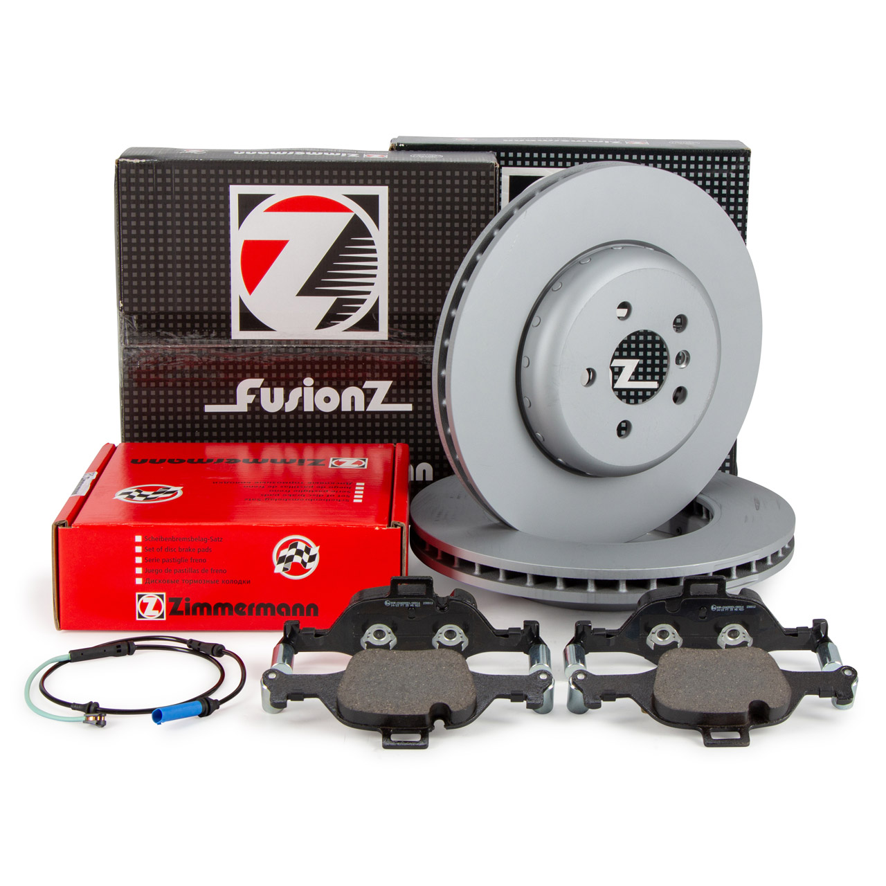 Zimmermann FORMULA F brake discs + Pads for BMW G30, G31 530i, 525/530d, G32, G11 (Front)
