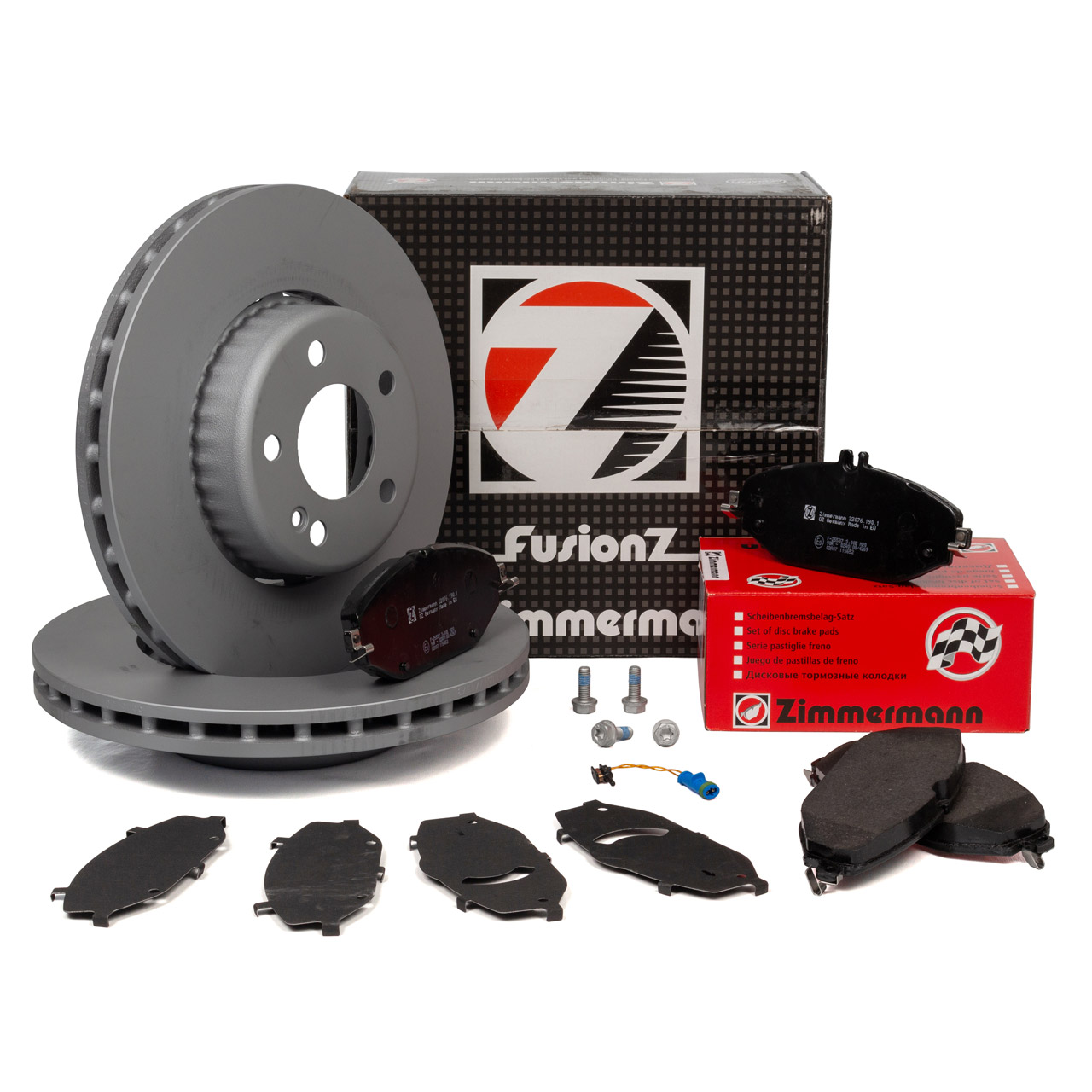 Zimmermann FORMULA S Brake Discs + Pads + Wako for MERCEDES W213 S213 A238 C238 (Front)